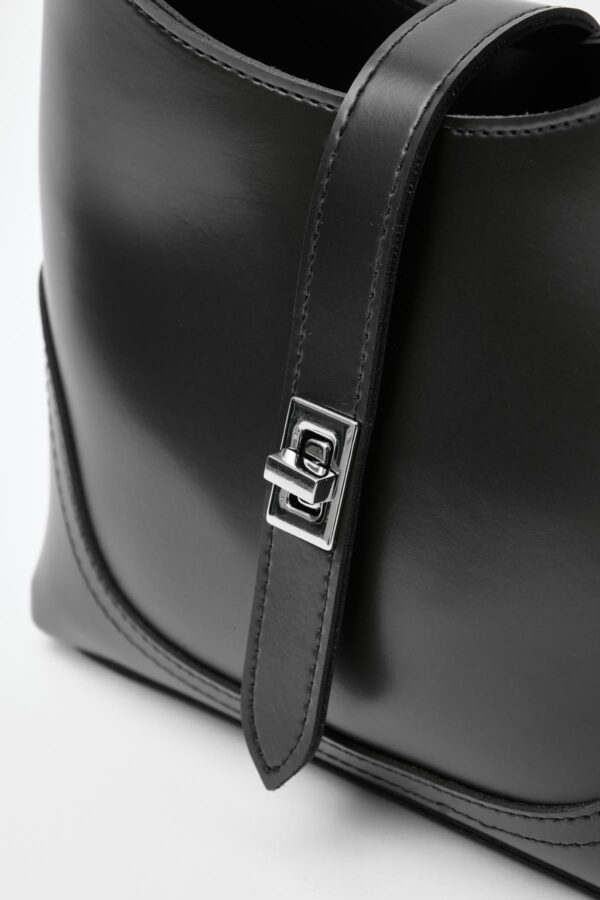 Elegant Black Faux Leather Handbag