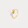 Charming Floral Pearl Ring