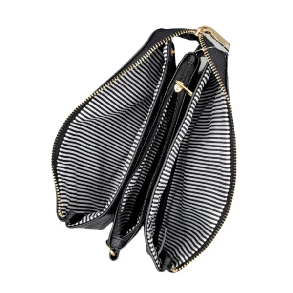 Elegant Black Faux Leather Clutch