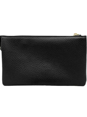 Elegant Black Faux Leather Clutch