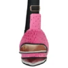 Trendy Pink Faux Ostrich Leather Sling Bag