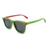 Eco-Friendly Green And Red Wooden Sunglasses