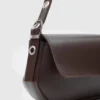 Elegant Brown Faux Leather Shoulder Bag