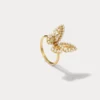 Elegant Butterfly Pearl Ring