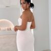 Elegant Strapless White Sheath Dress