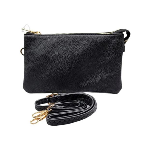 Elegant Black Faux Leather Clutch