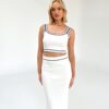 Elegant White Knit Two-Piece Set