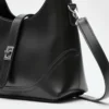 Elegant Black Faux Leather Handbag