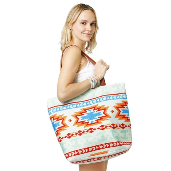 Vibrant Tribal Print Tote Bag