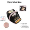 Compact Pink Zipper Wallet With Id Window