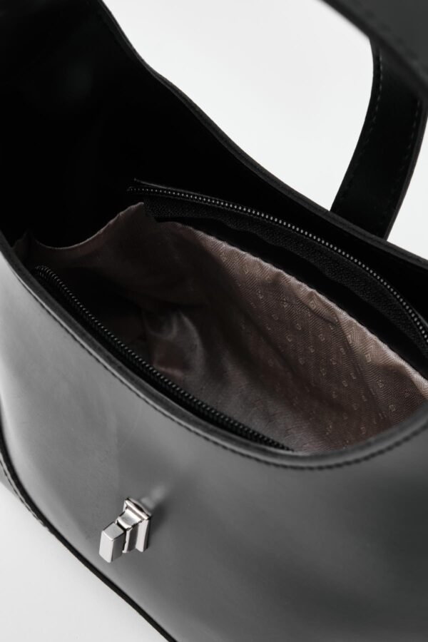 Elegant Black Faux Leather Handbag