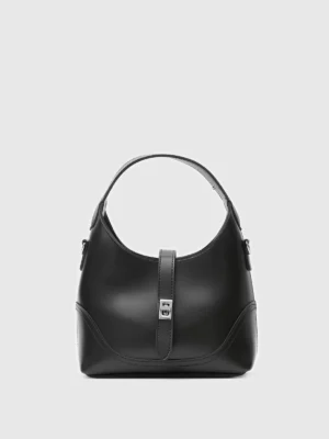Elegant Black Faux Leather Handbag