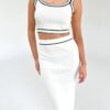 Elegant White Knit Two-Piece Set
